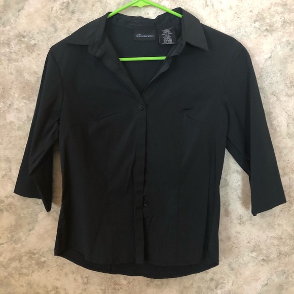 No Boundaries Tops - No Boundaries 3/4 Sleeve Button-Down Blouse